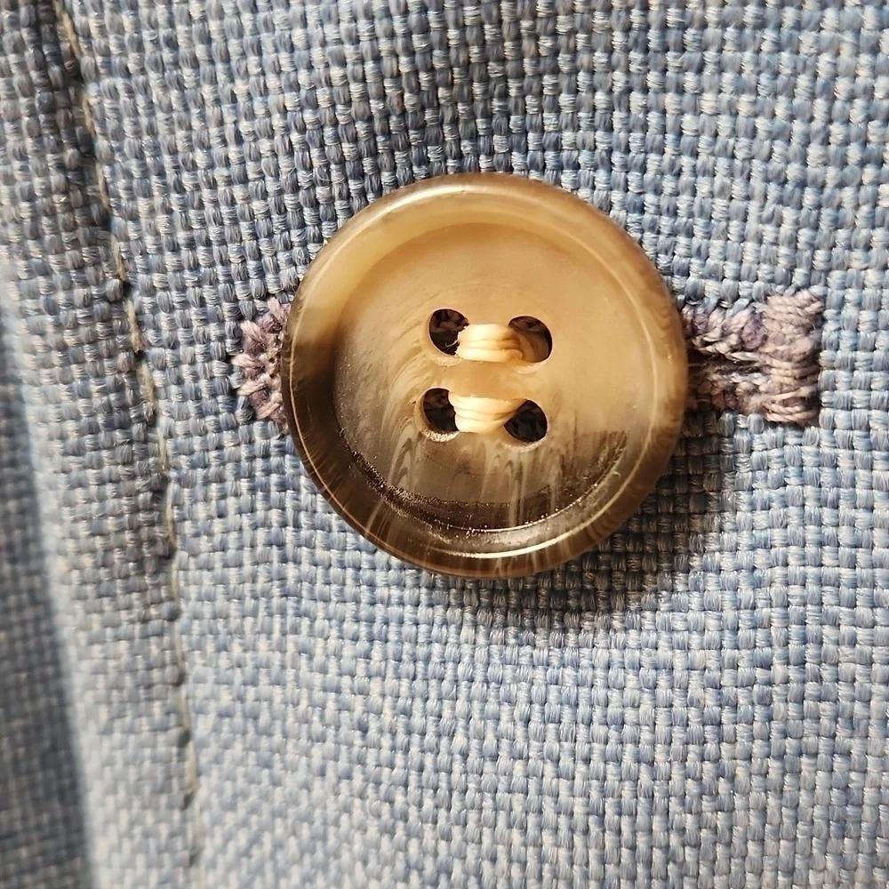 Levi's Panatela Linen Look Jacket Blue 70s Baby Blue